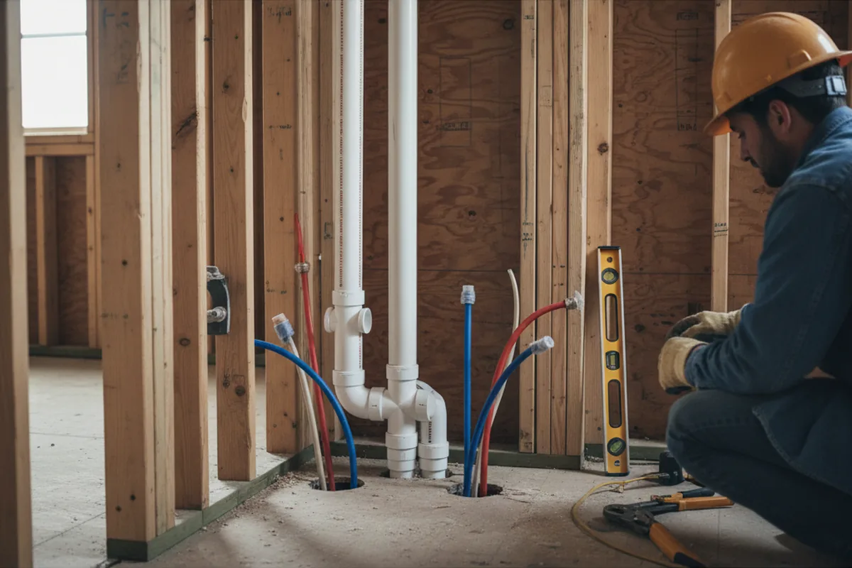 Drain and supply rough-in during Toilet Repair and Installation in Ellenwood