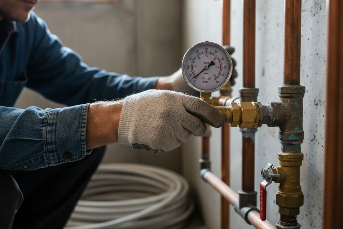 Pressure testing a repaired line during Water Line Repair in Ellenwood